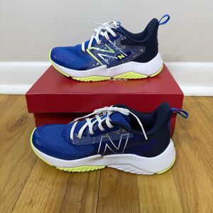 New Balance Rave Run v2 Kids Sneakers Boys 2.5M Blue Lime Green Athletic Shoes